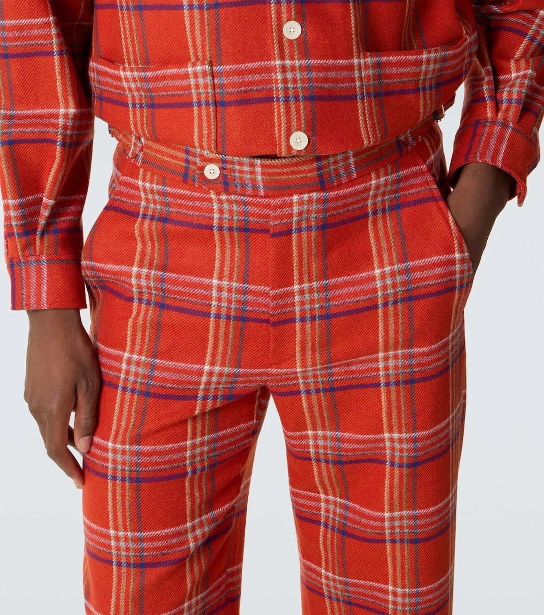Bode - Gable plaid wool flannel straight pants