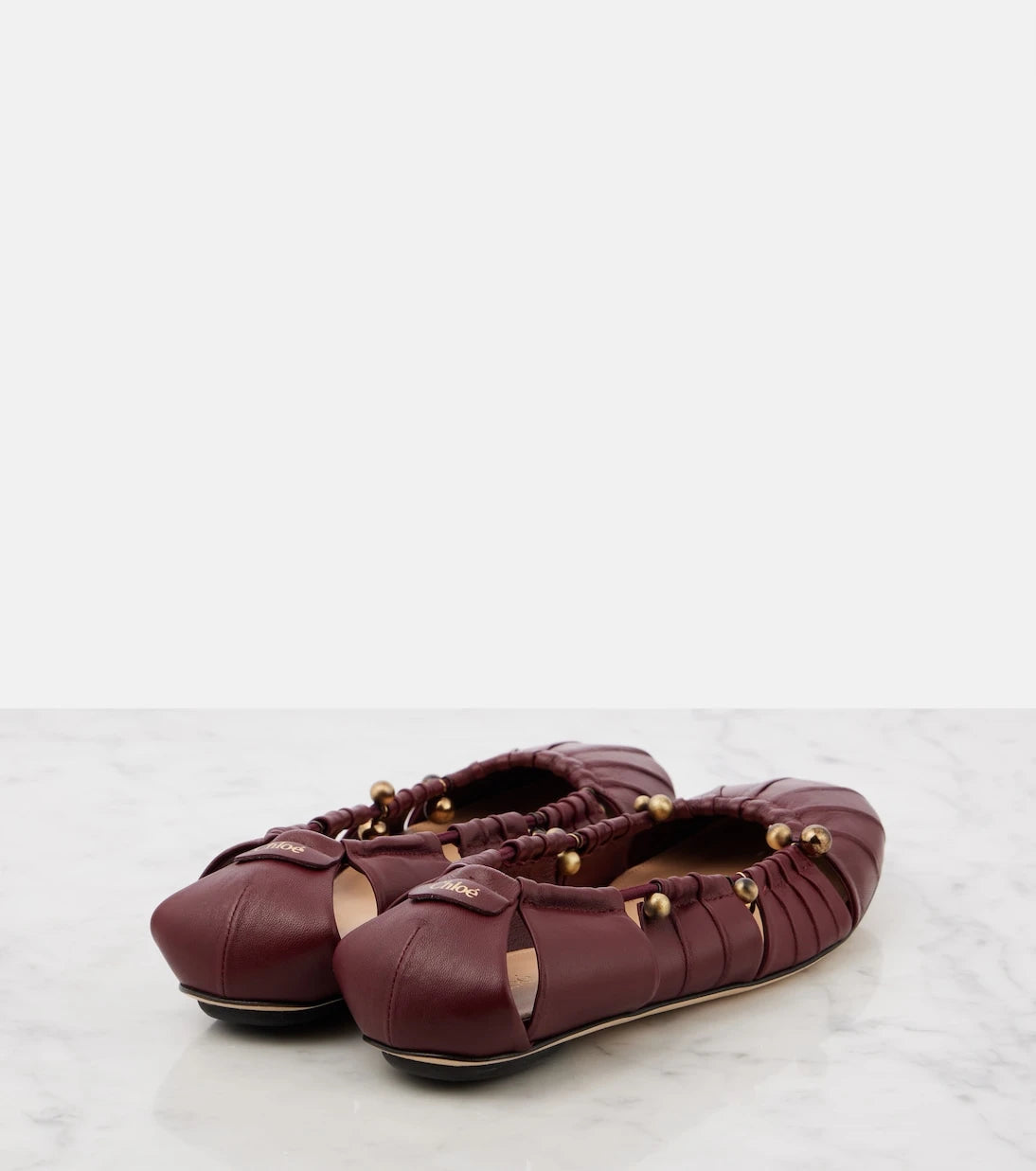 Chloé - Luna cutout leather ballet flats