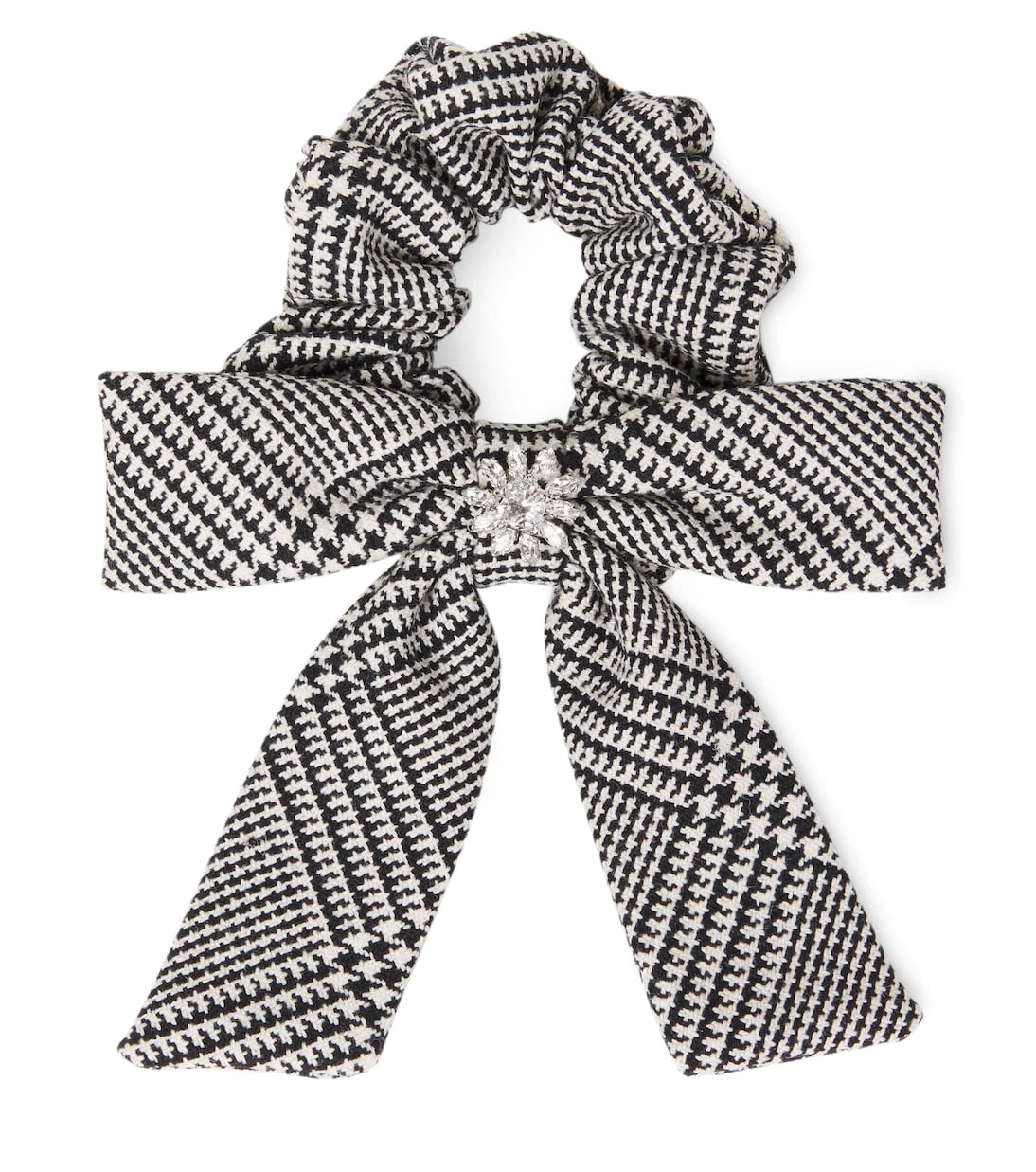 Self-Portrait Kids - Prince of Wales check wool-blend scrunchie