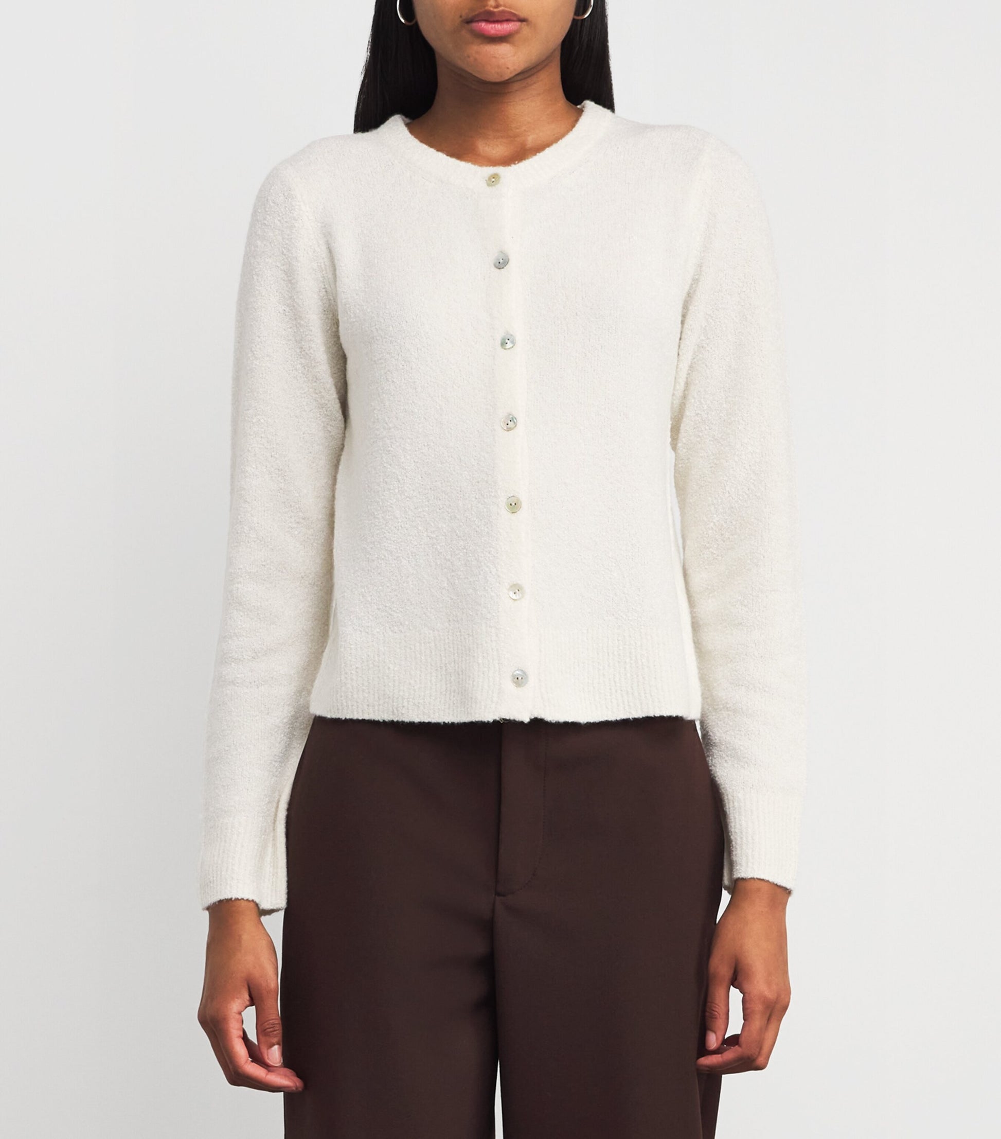 Vince White Soft Bouclé Cardigan