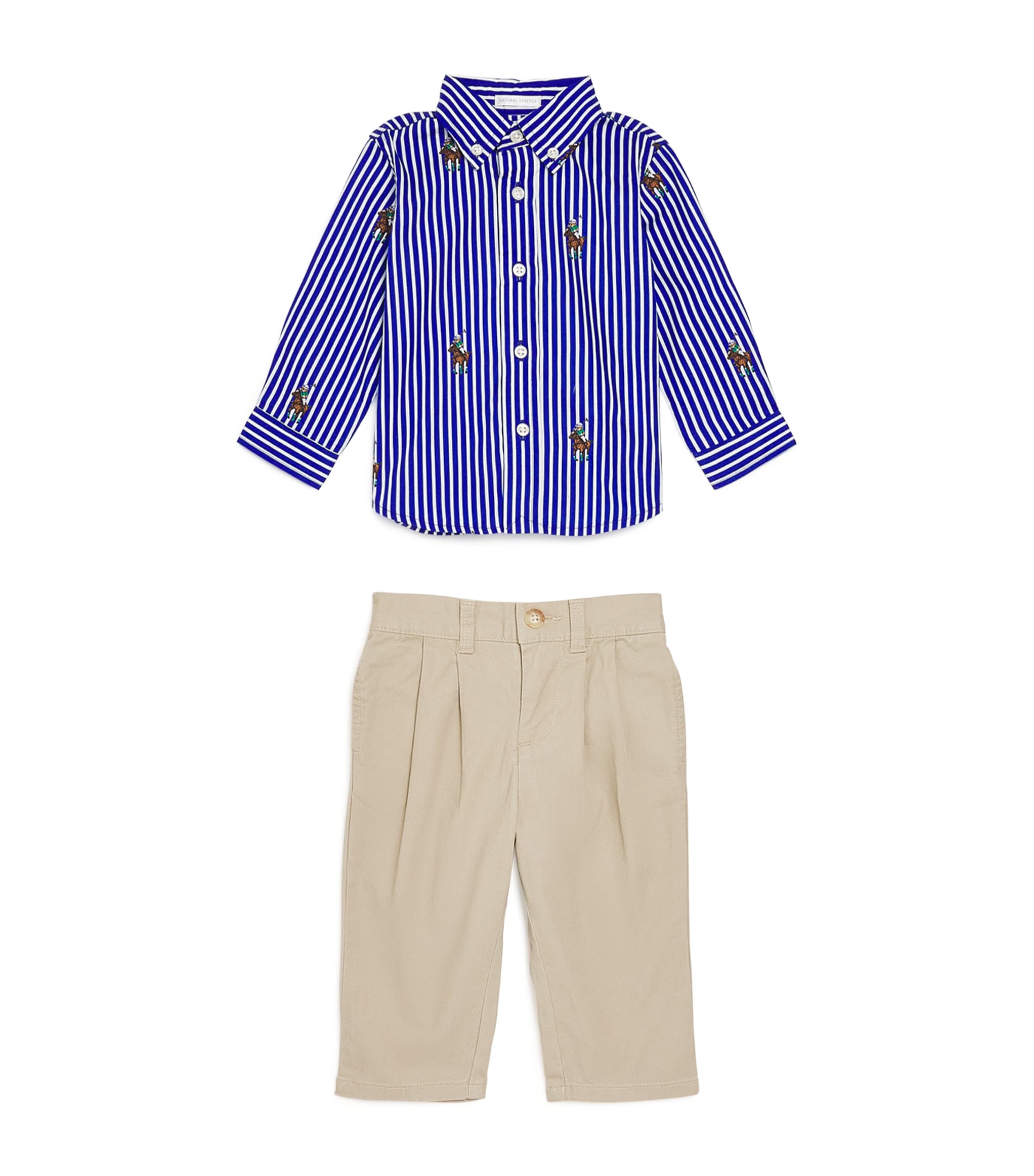 Ralph Lauren Kids Polo Bear Shirt and Abrasion Trousers Set (3-24 Months)