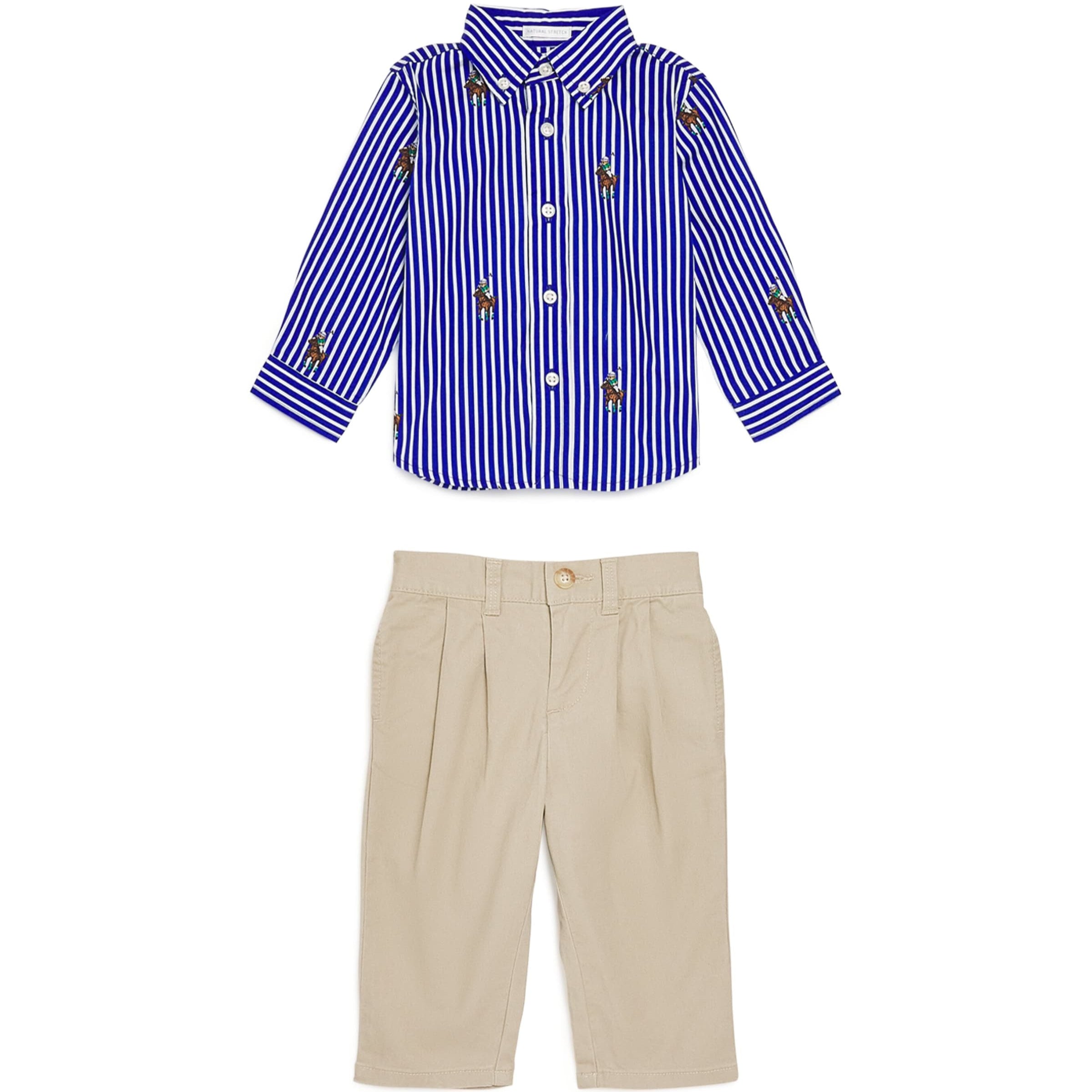 Ralph Lauren Kids Polo Bear Shirt and Abrasion Trousers Set (3-24 Months)