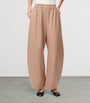 LOEWE Beige Leather Barrel Trousers
