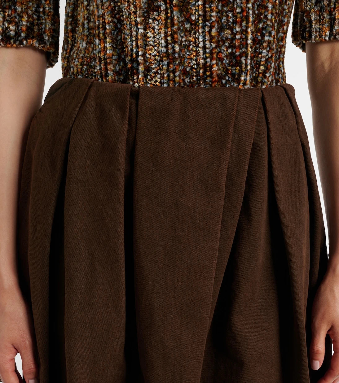 Dries Van Noten - Draped denim midi skirt