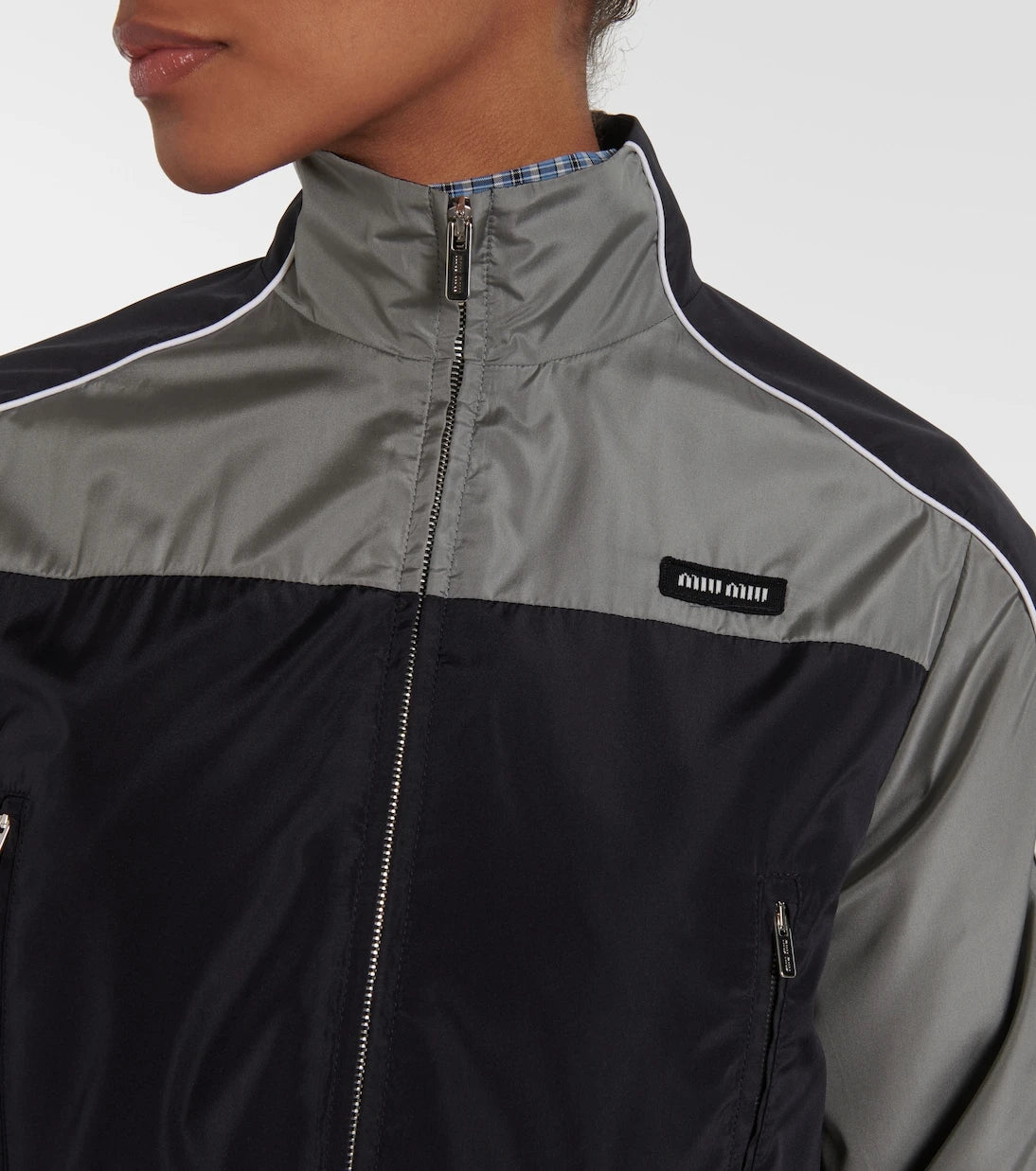 Miu Miu - Technical cropped track jacket