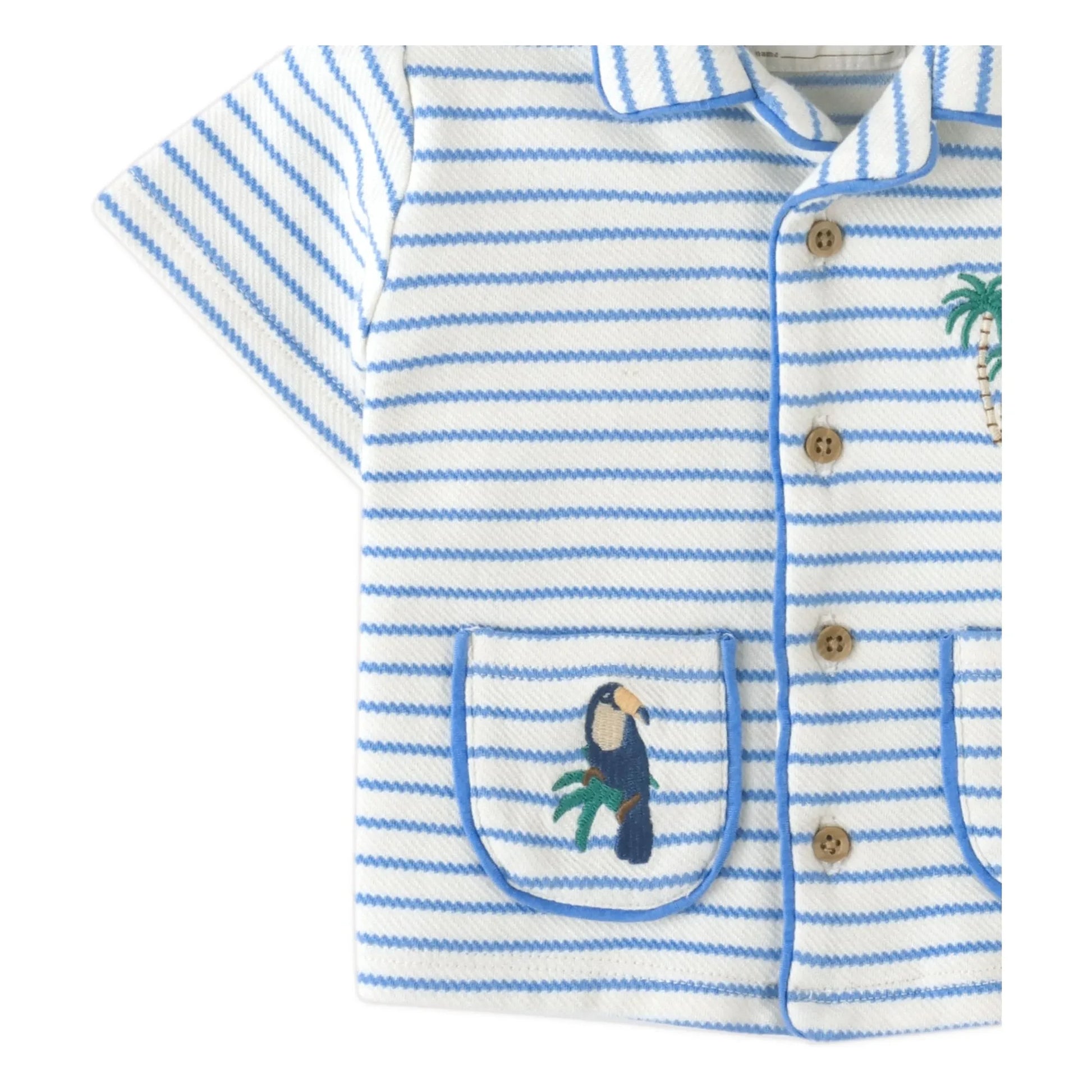 Gingersnaps - Ben Stripe Textured Shirt | White