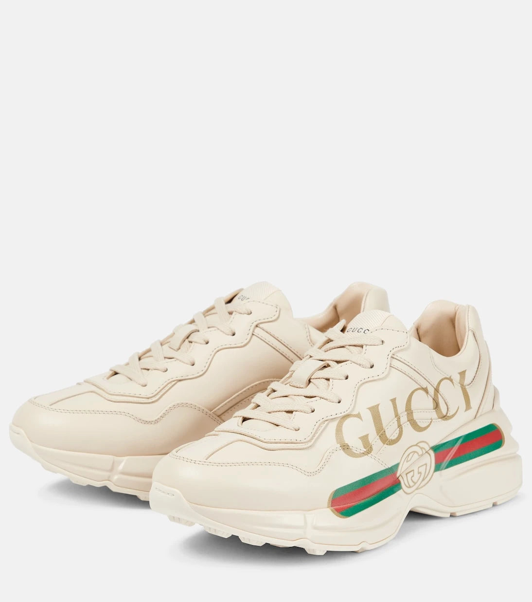 Gucci - حذاء سنيكرز Rhyton الجلدي