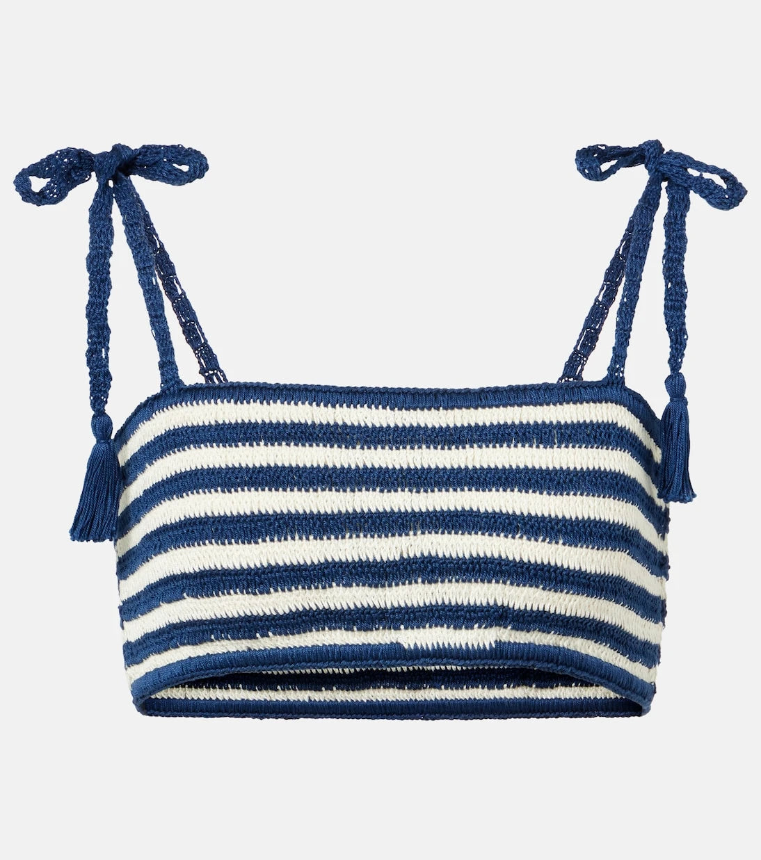 Anna Kosturova - Coastal striped crochet cotton crop top