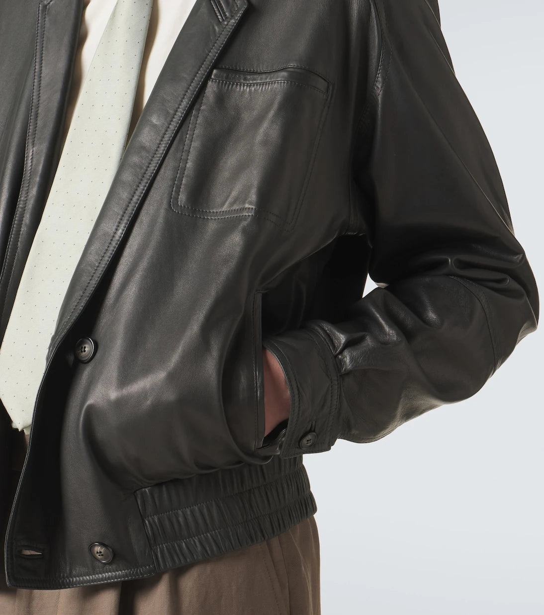 Giorgio Armani - Archivio leather bomber jacket