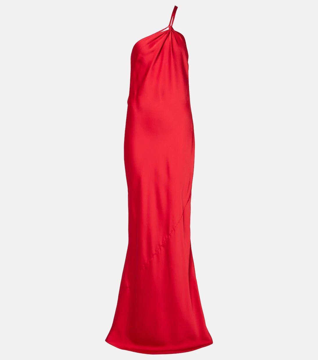 Norma Kamali - Open-back one-shoulder satin gown