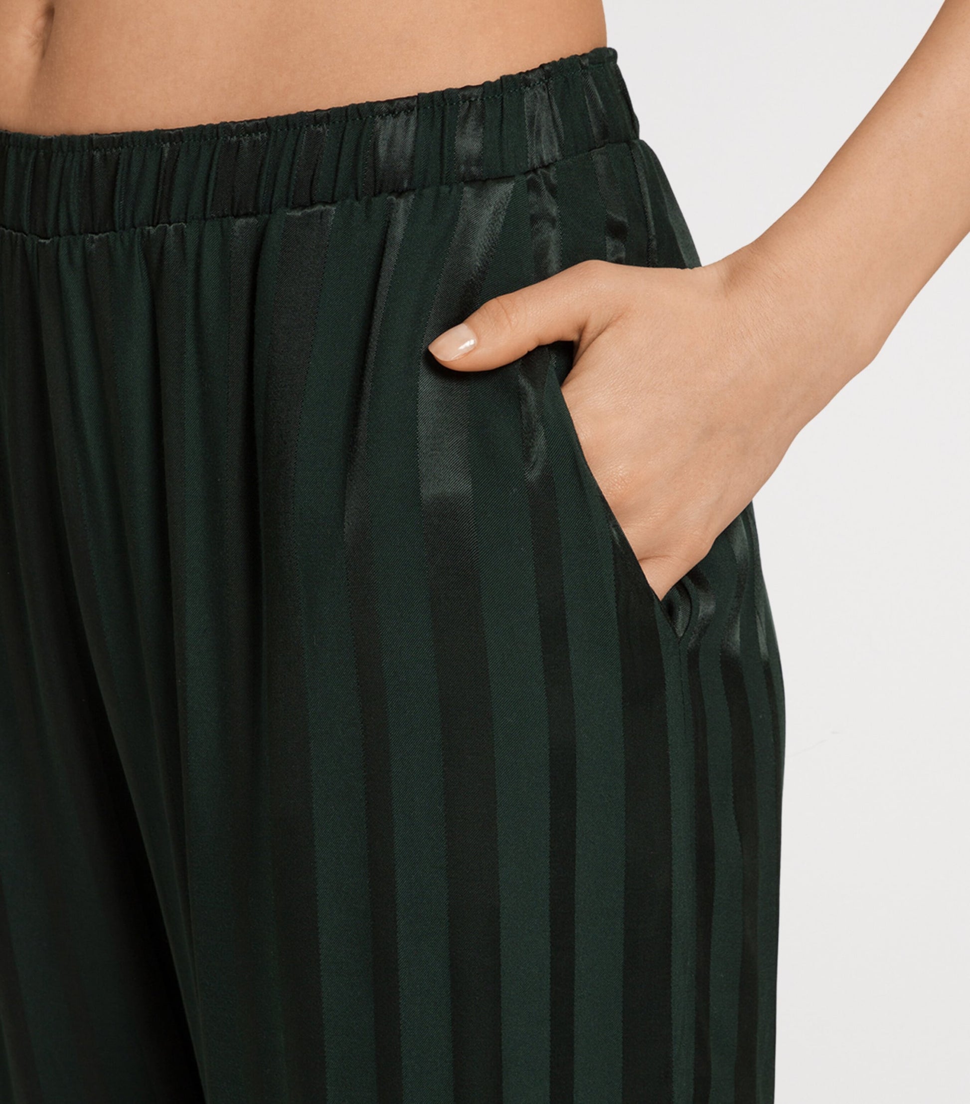 Hanro Green Stripe Indra Pyjama Bottoms