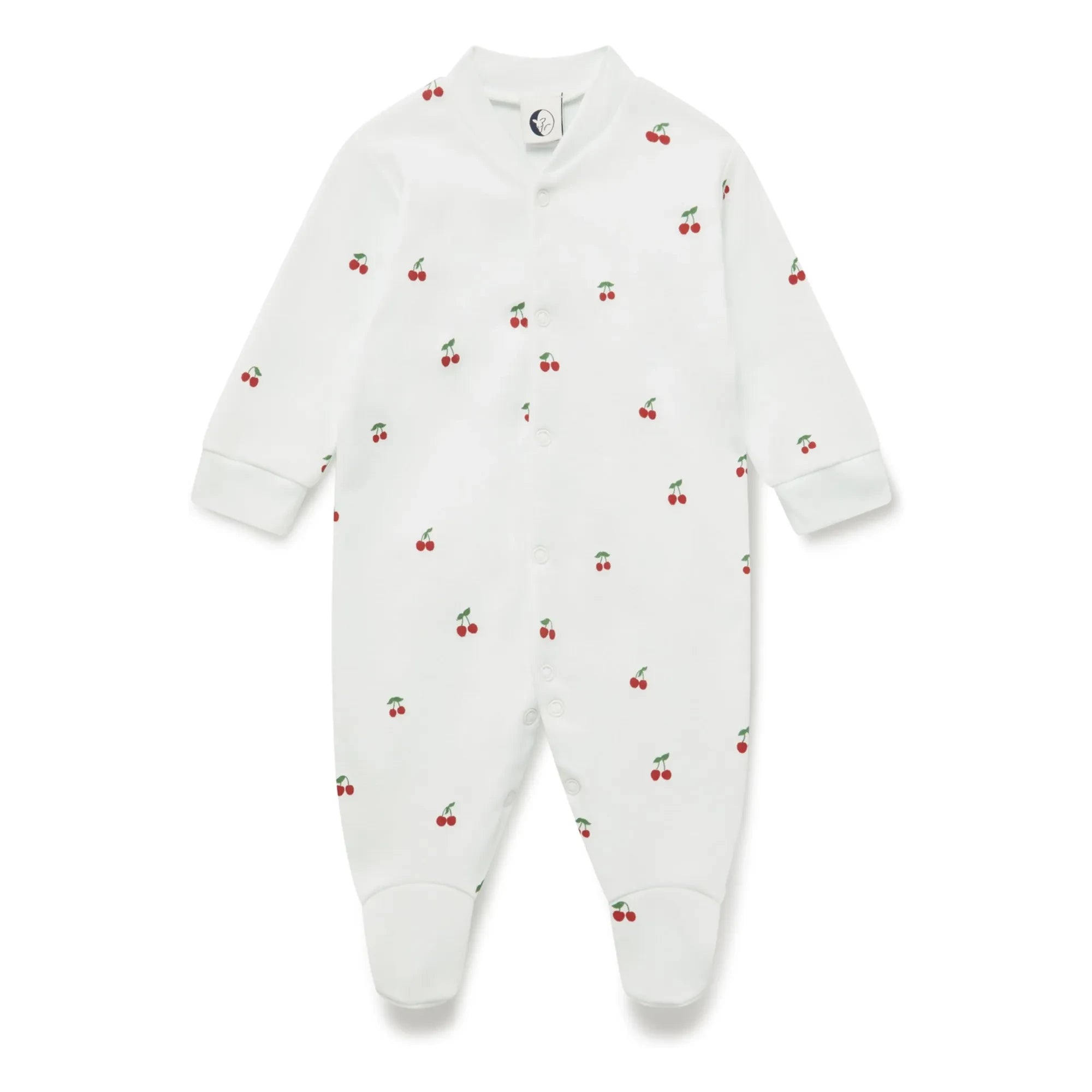 Sleepy Doe - Pyjamas with feet Cherry Organic Cotton | White