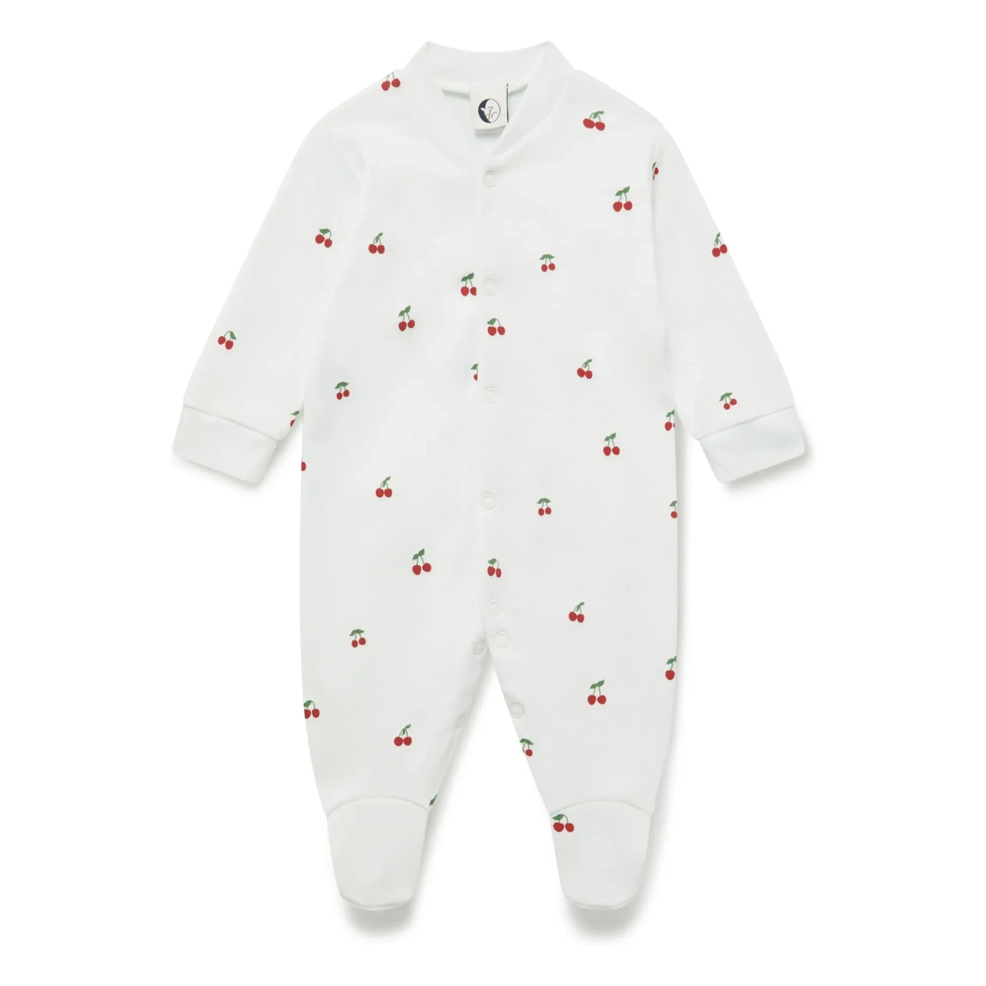 Sleepy Doe - Pyjamas with feet Cherry Organic Cotton | White