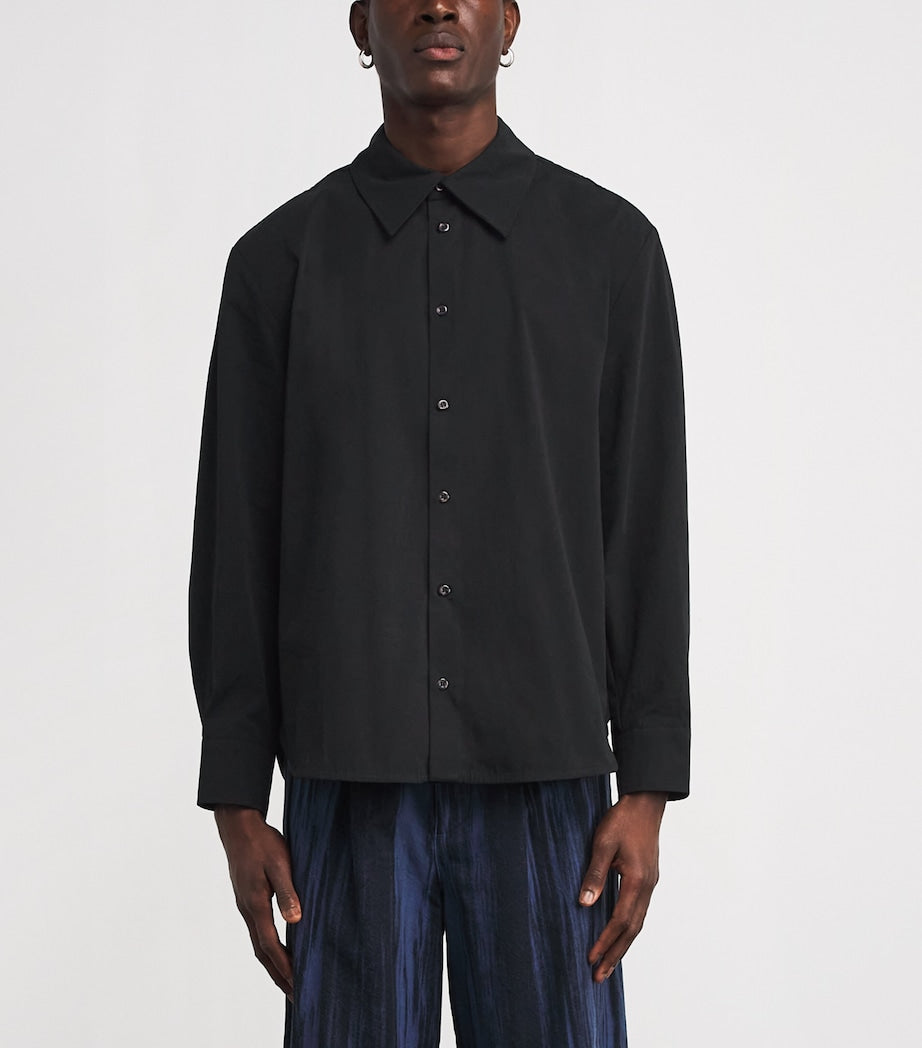 Séfr Black Cotton Overshirt