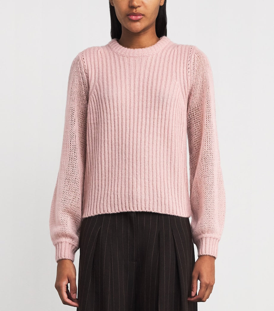 Pink Merino Wool-Blend Lofty Sweater