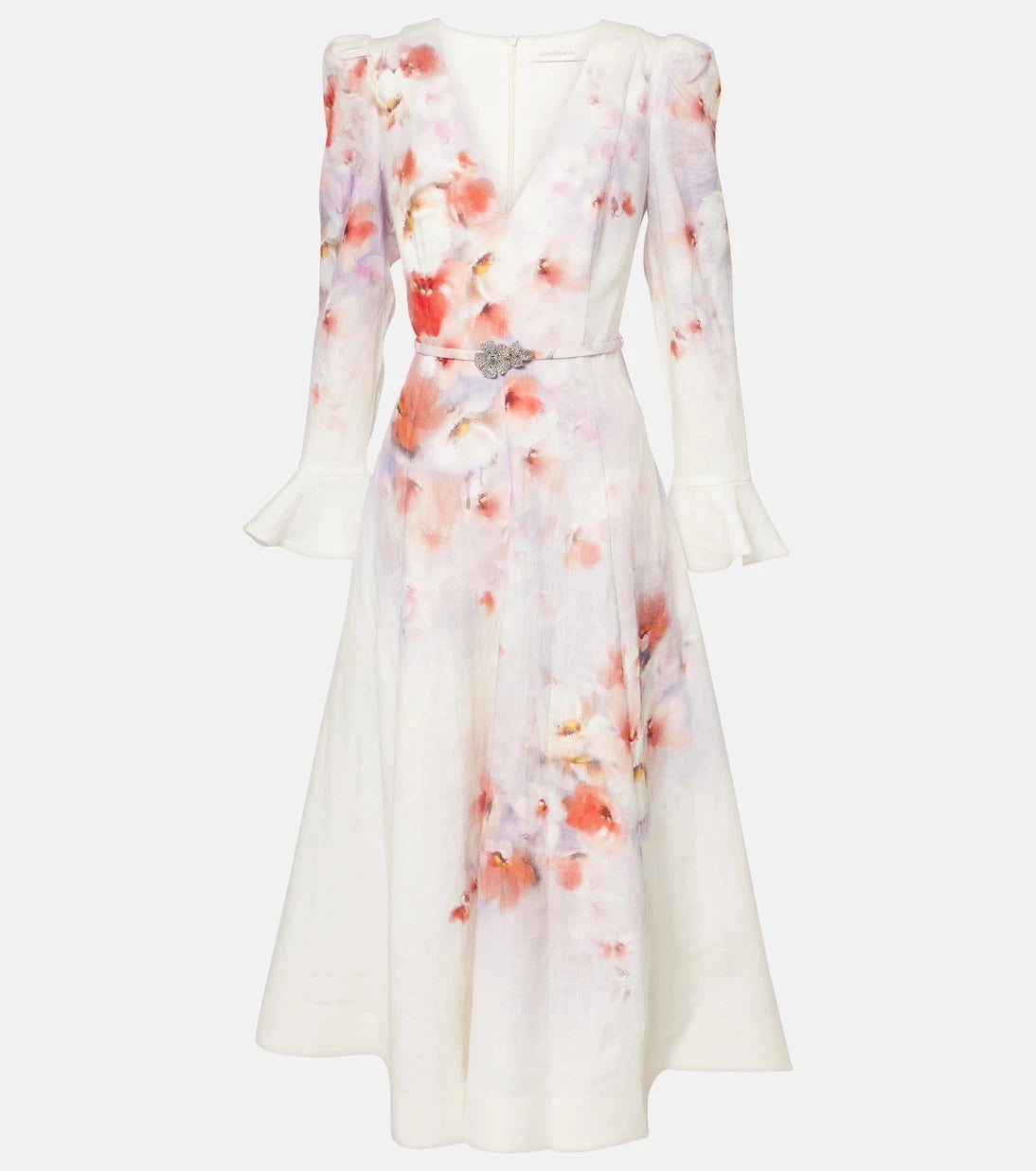 Zimmermann - Crush embellished linen midi dress