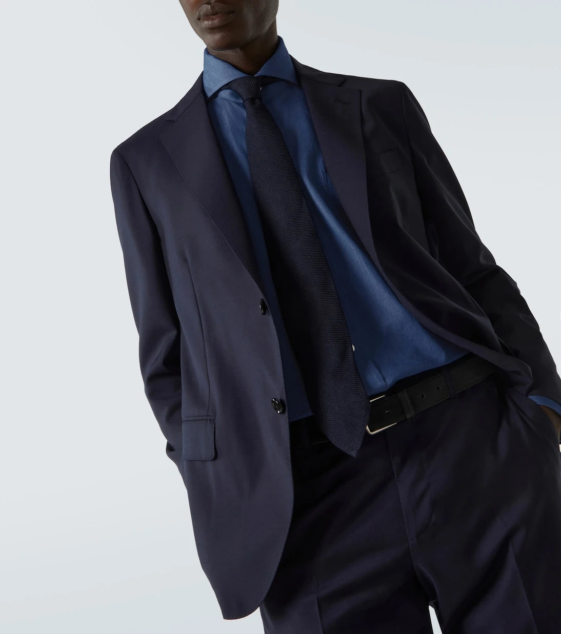 Thom Sweeney - Cotton chambray shirt