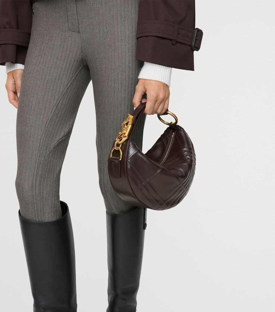 Brown Leather Knight Arc Bag