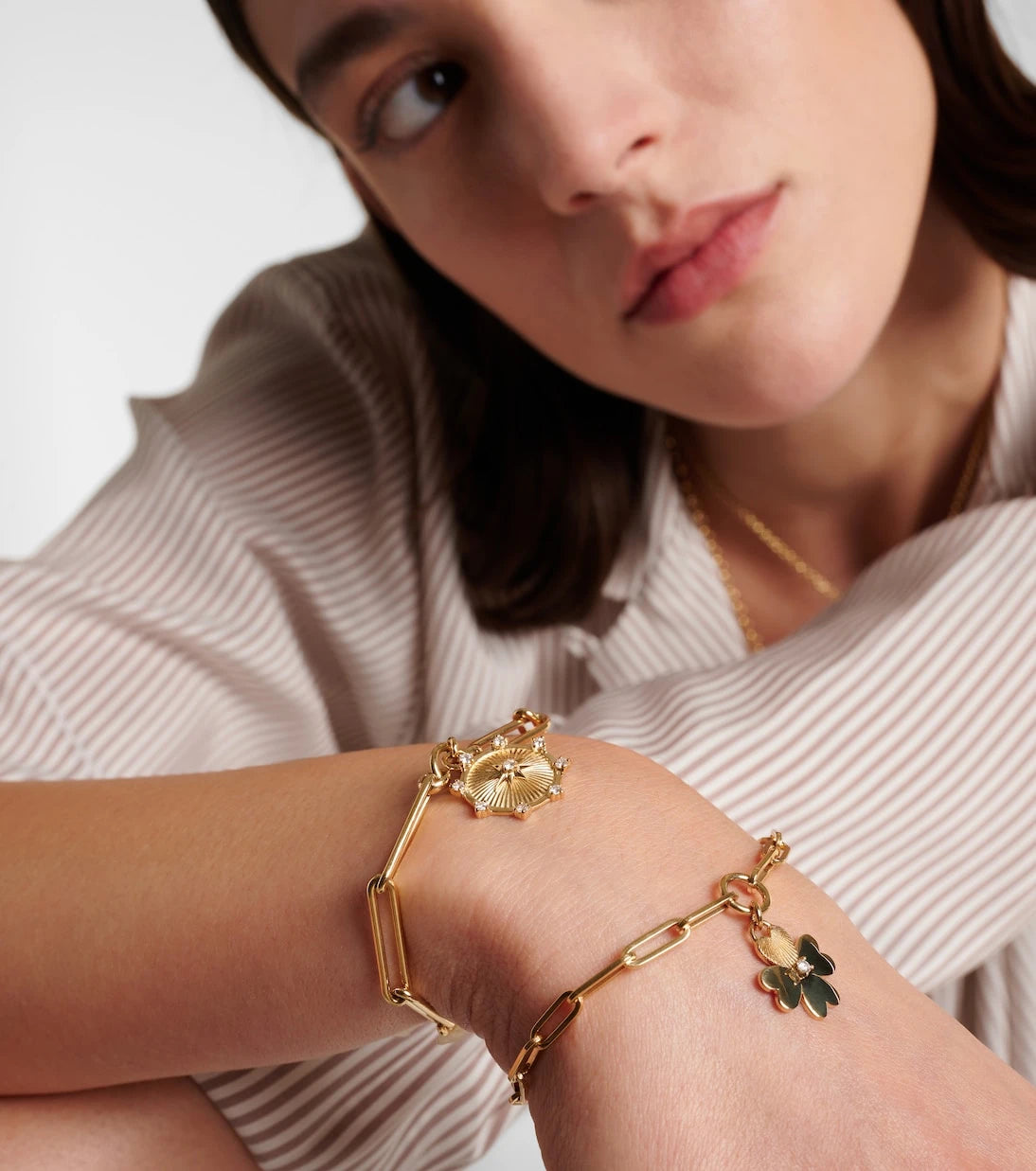 FoundRae - Spark Love 18kt gold chain bracelet with diamonds