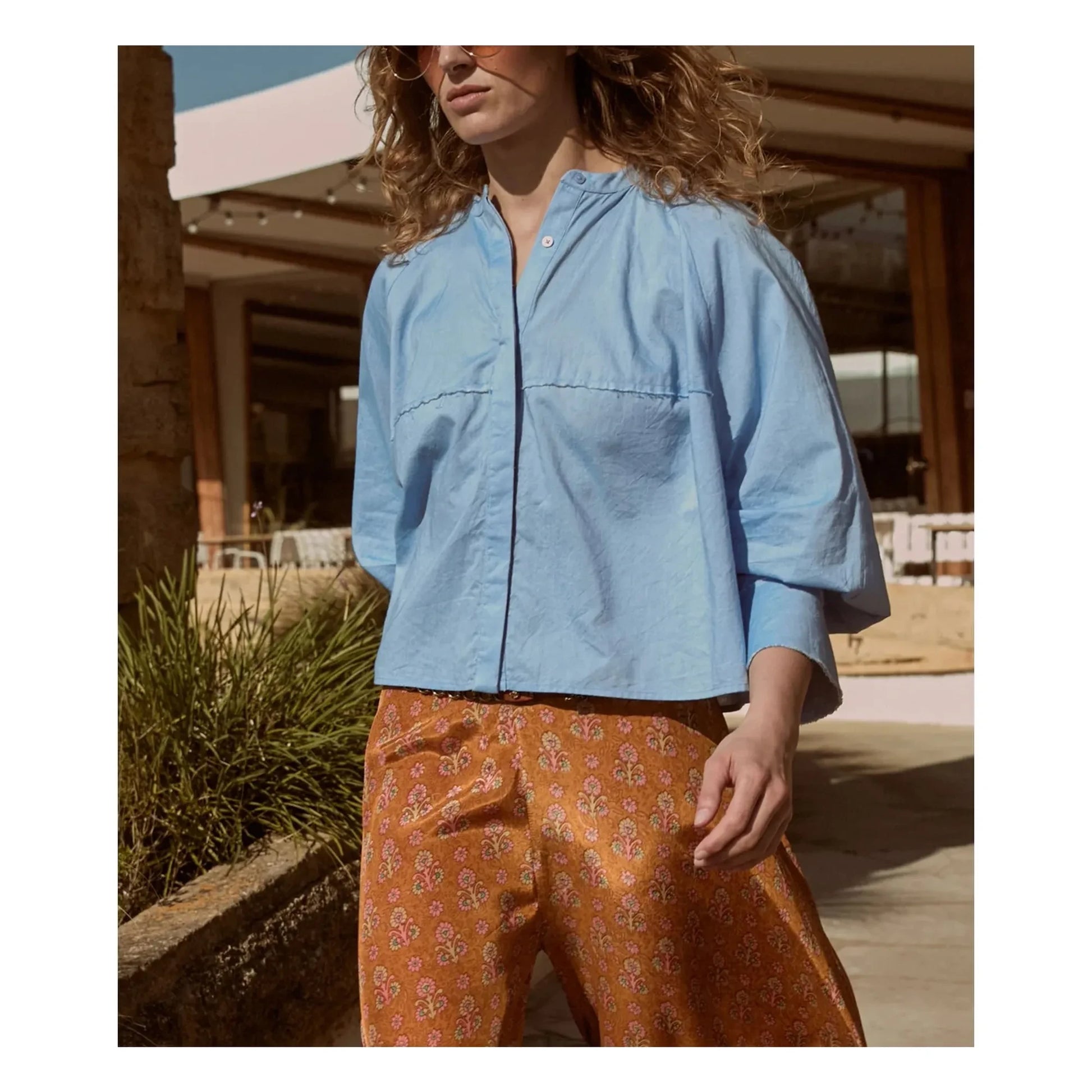 Mes Demoiselles - Soon Cotton Poplin Blouse | Light blue