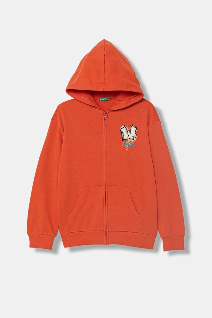 United Colors of Benetton Pamuklu Çocuk Fermuarlı Sweatshirt