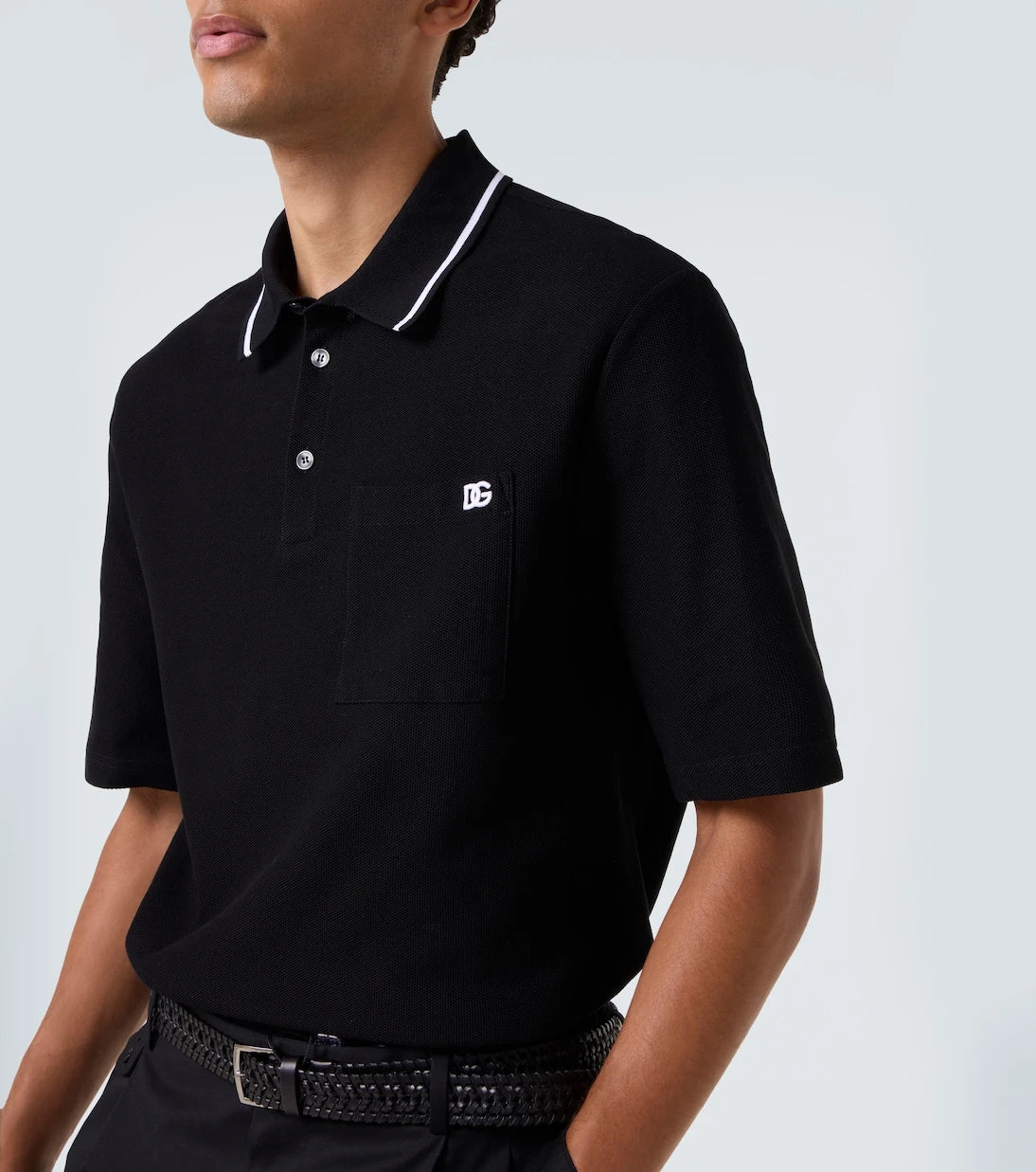 Dolce&Gabbana - DG embroidered cotton polo shirt