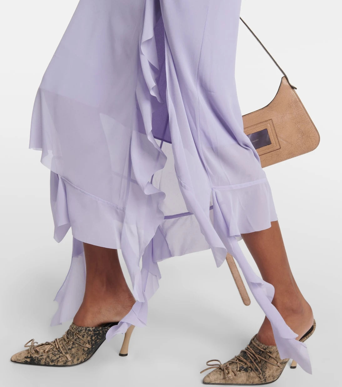 Acne Studios - Ruffled asymmetric midi dress