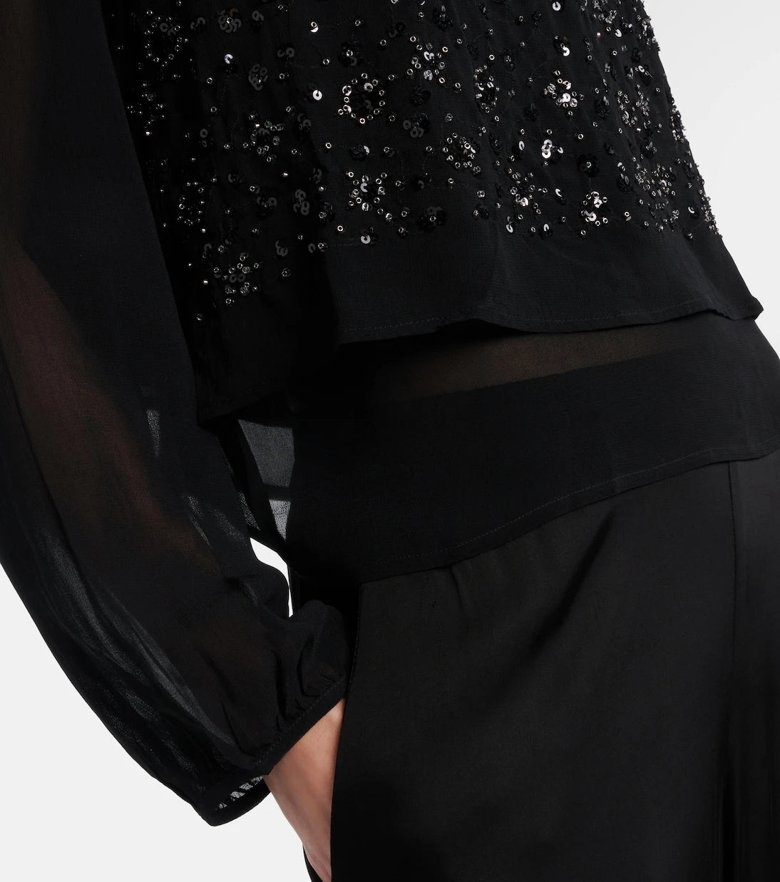 Velvet - Marlowe sequinned sheer top