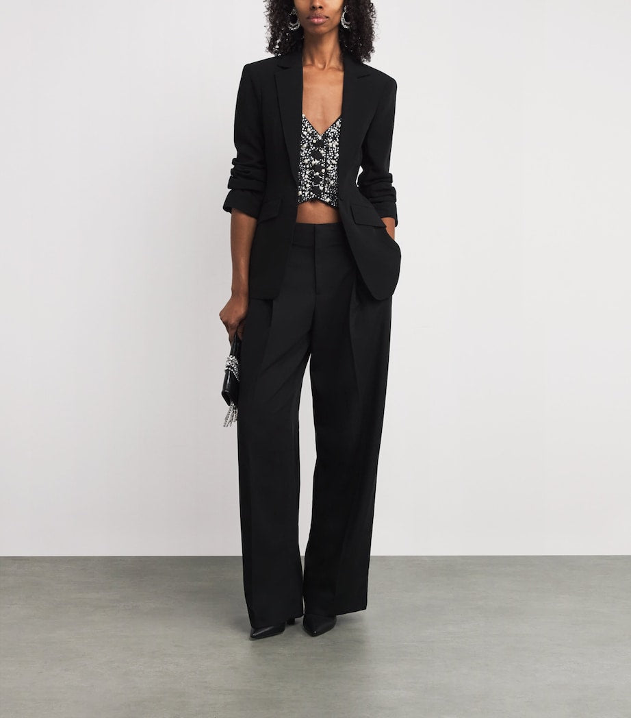 Embellished-Panel Cynthia Blazer BLACK