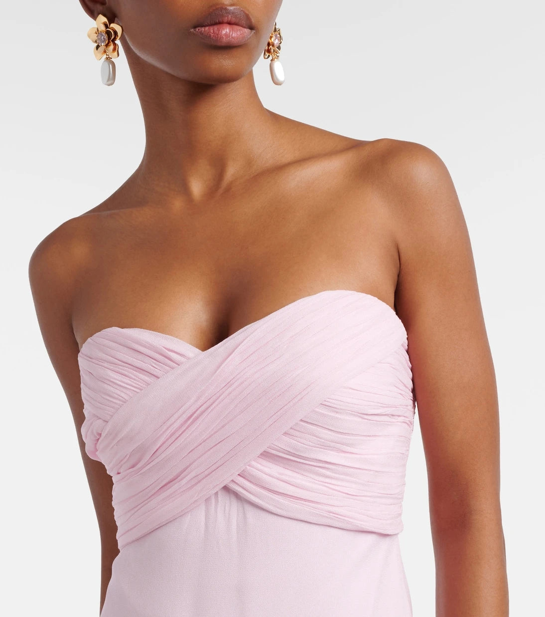 Self-Portrait - Scarf-detail georgette gown