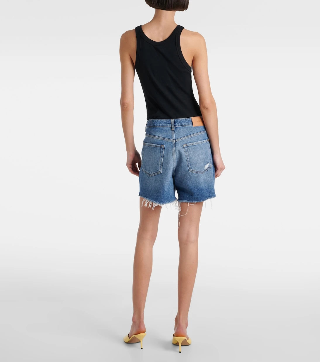 7 For All Mankind - Distressed mid-rise denim shorts