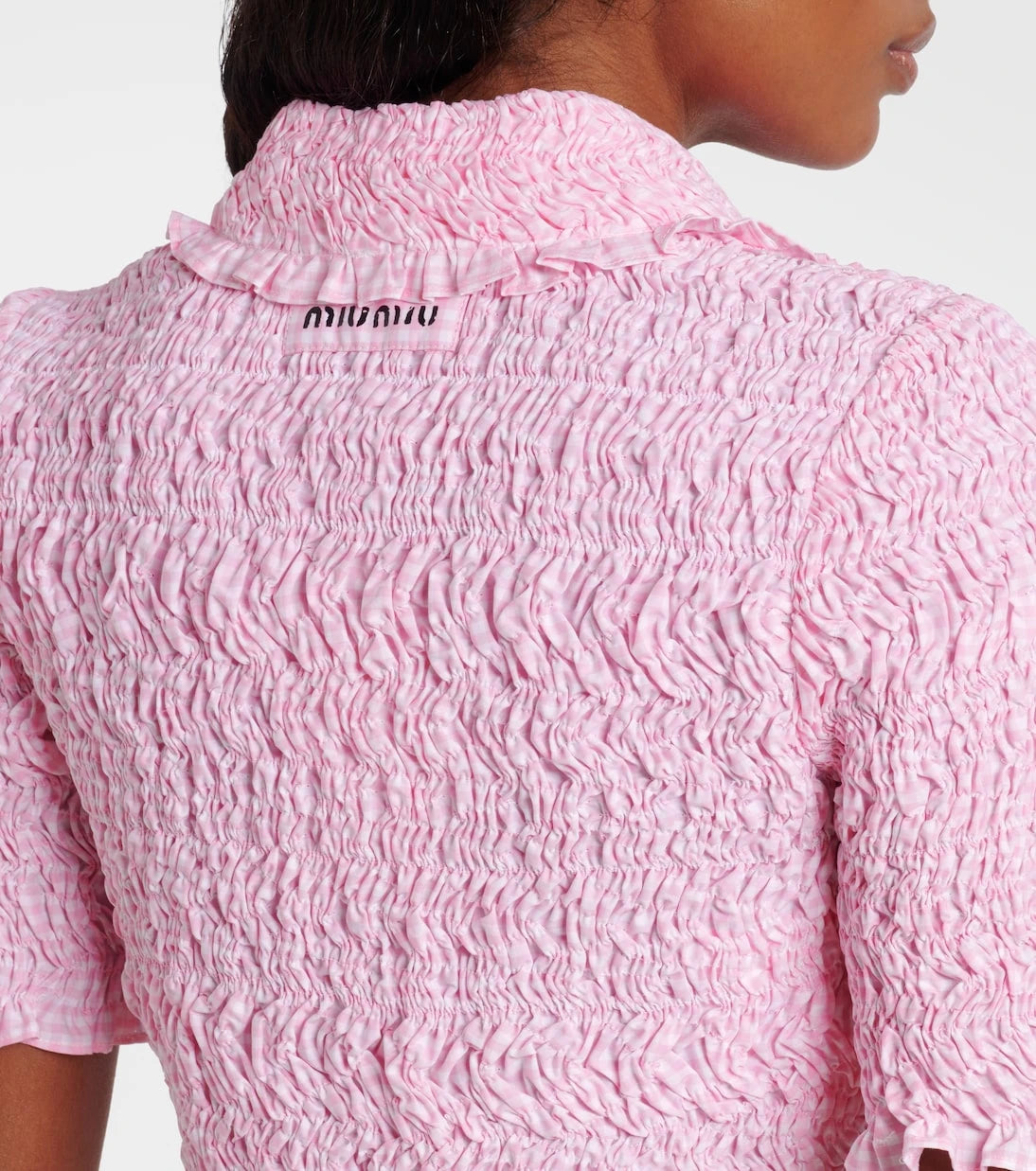 Miu Miu - Gingham cropped blouse