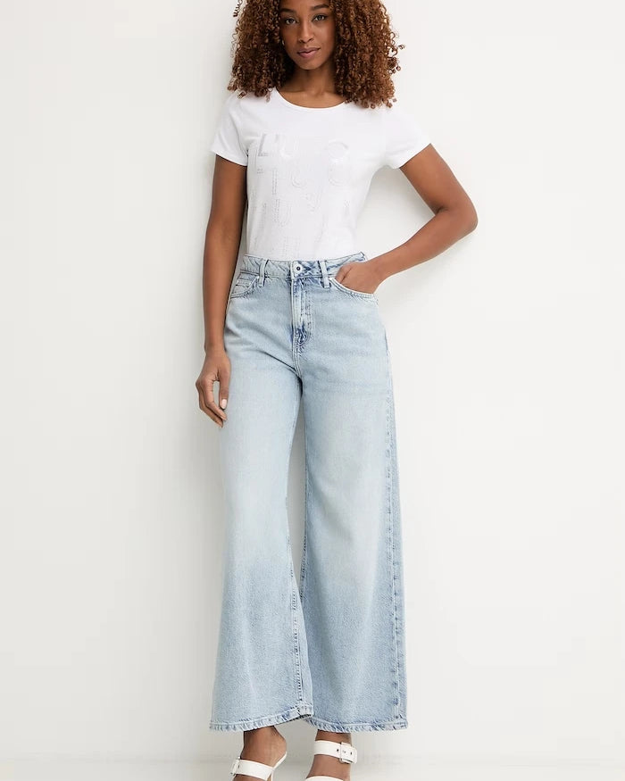 Guess geniş paça kadın kot pantolon