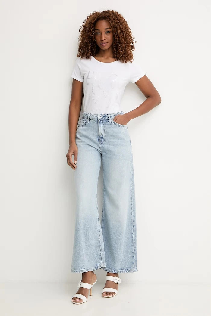 Guess geniş paça kadın kot pantolon