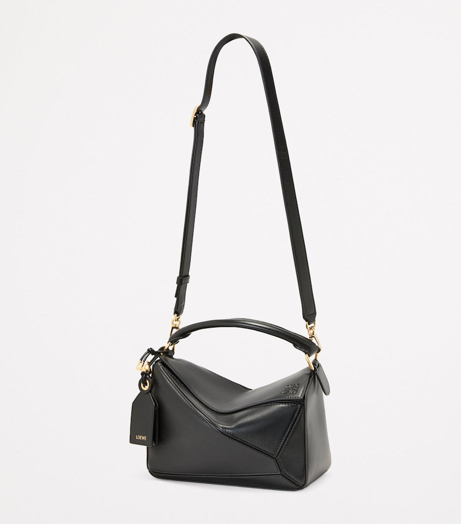 LOEWE Black Small Leather Featherlight Puzzle Top-Handle Bag