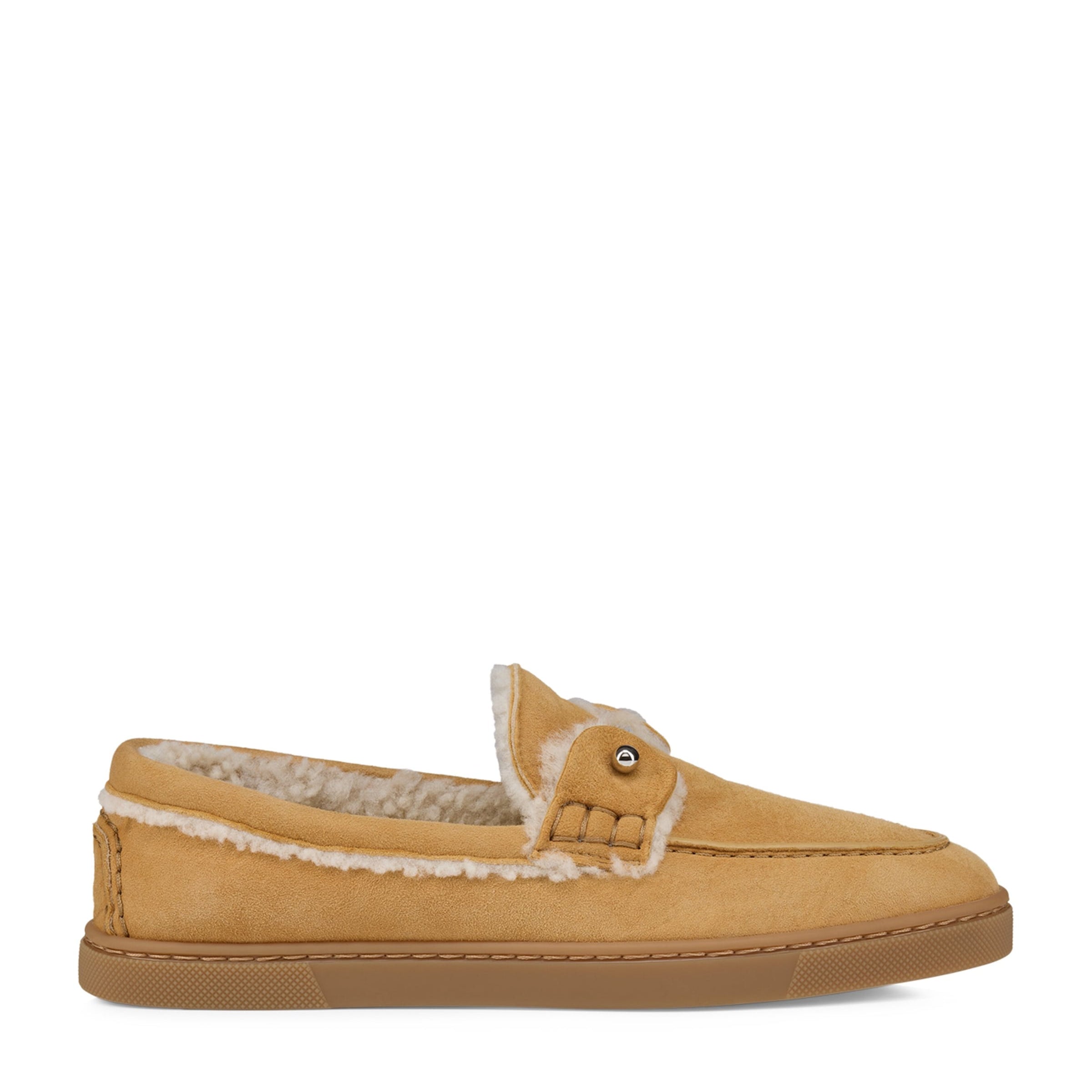 Brown Chambeliboat Suede Shearling-Lined Boat Shoes