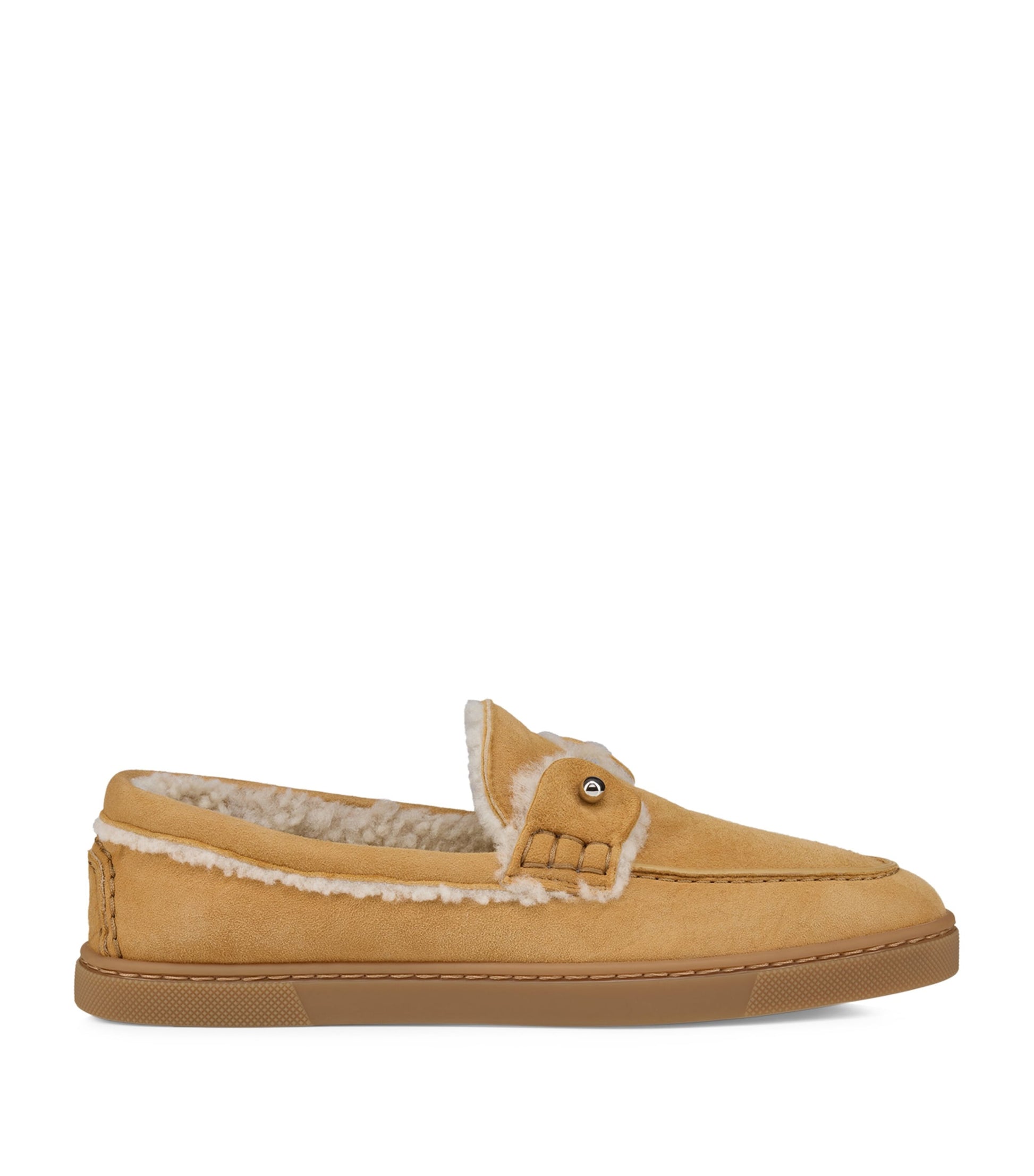Brown Chambeliboat Suede Shearling-Lined Boat Shoes