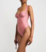 Faithfull the Brand Pink Ruched Arlo Swimsuit