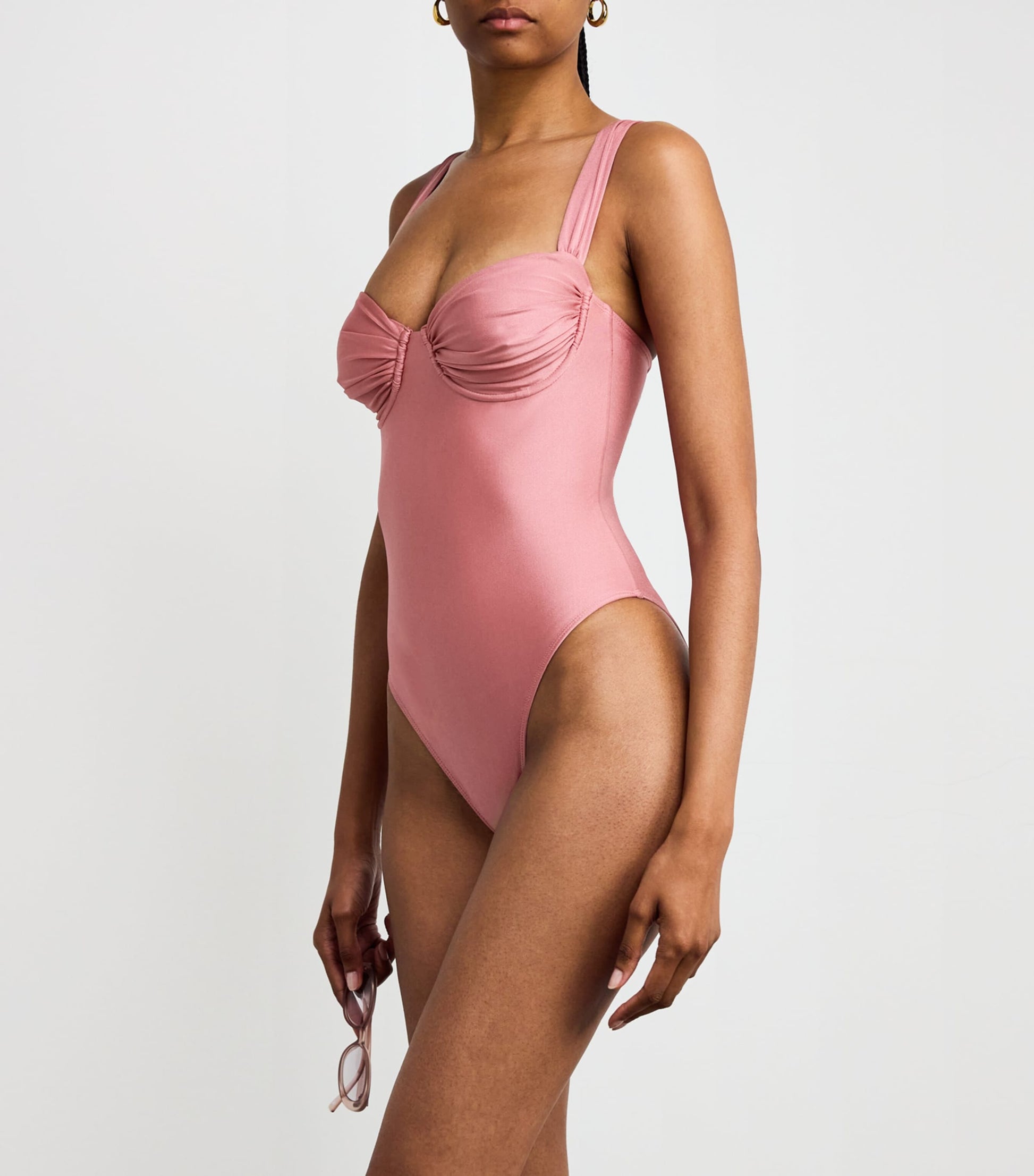 Faithfull the Brand Pink Ruched Arlo Swimsuit