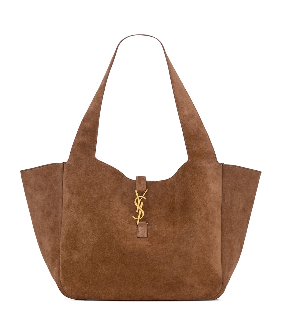 Saint Laurent Beige Suede Bea Shoulder Bag