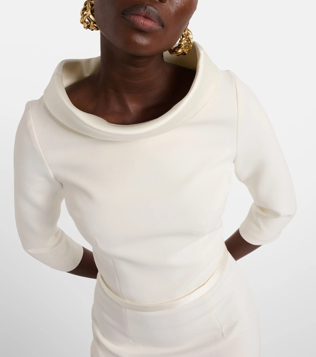 Safiyaa - Bridal Meryl crêpe midi dress