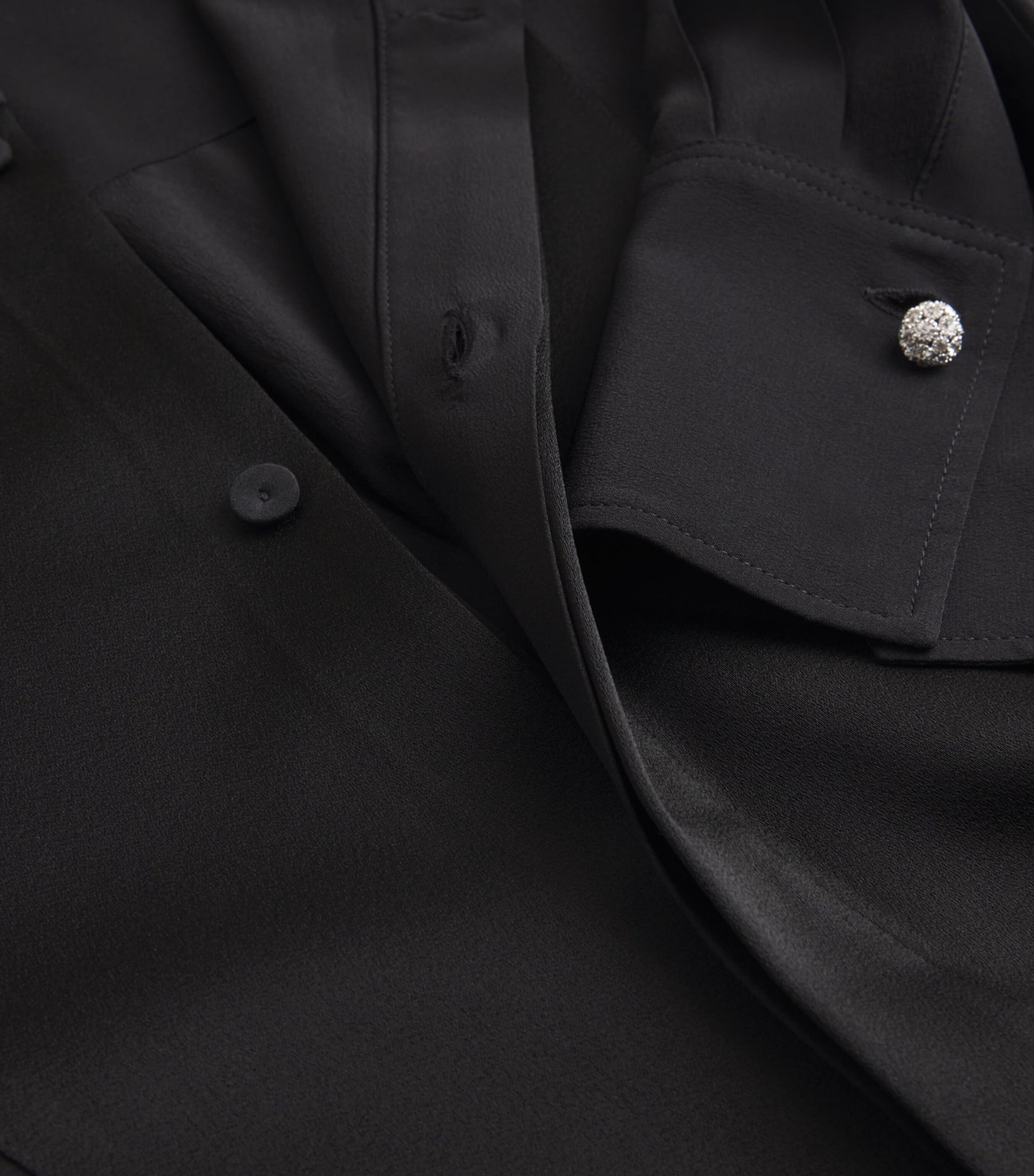 Victoria Beckham Black Bib-Detail Blouse