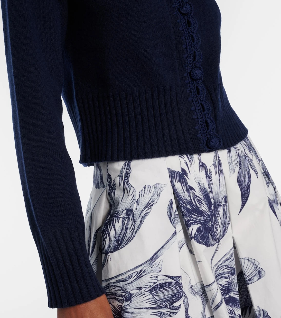 Erdem - Crochet-trimmed wool-blend cardigan