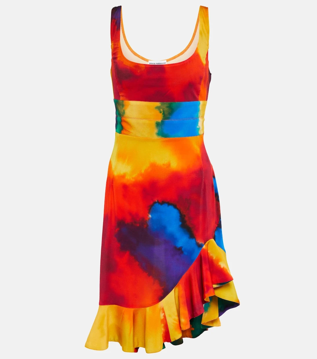 Rabanne - Printed asymmetrical minidress