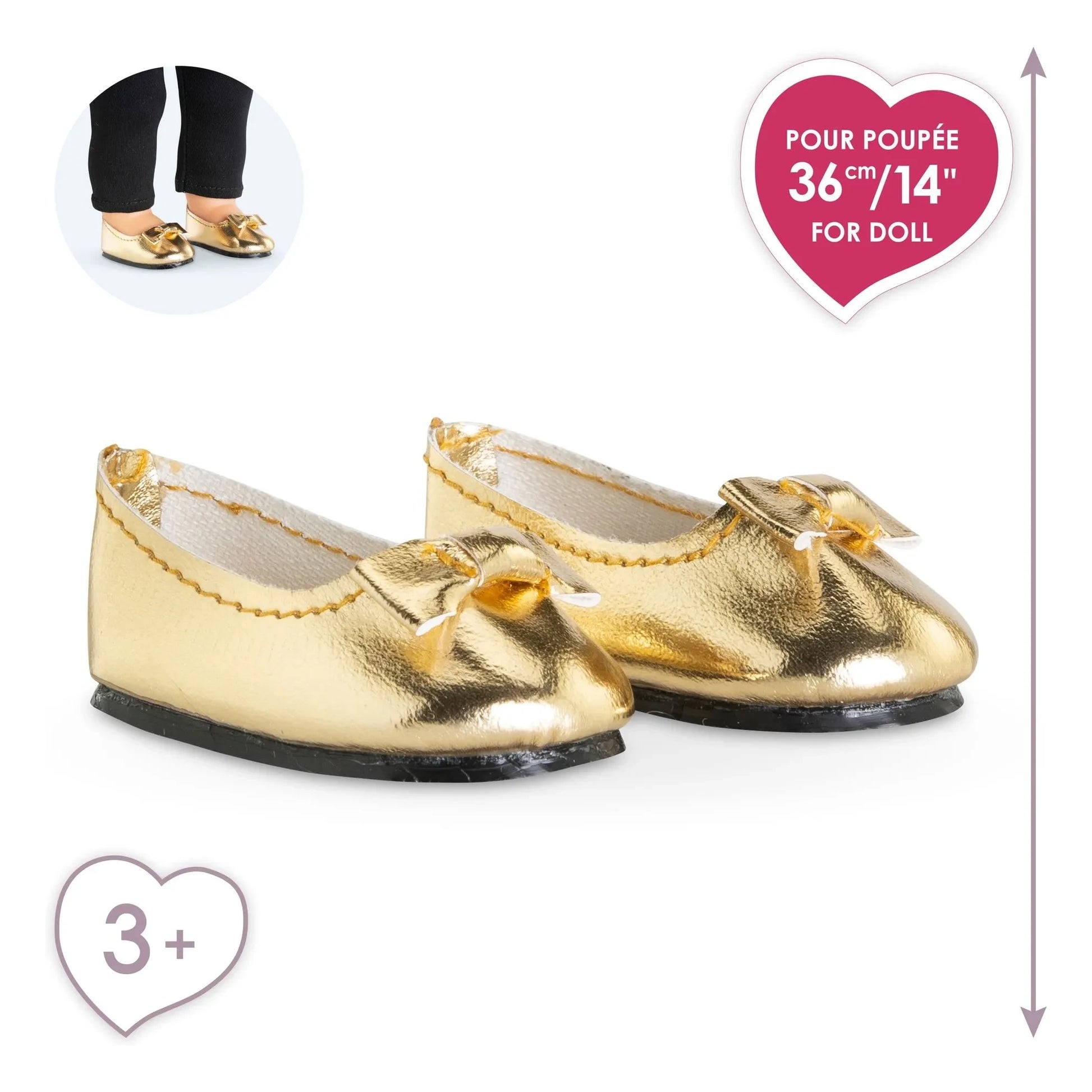 Corolle - Gold ballerinas for doll 36 cm | Gold