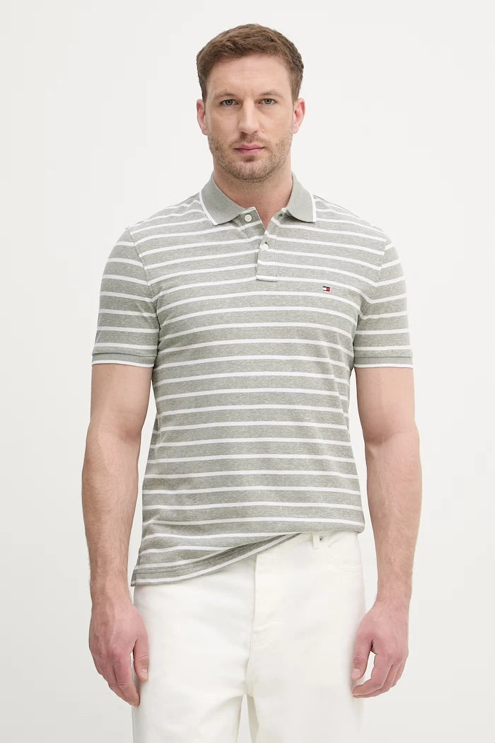 Tommy Hilfiger erkek keten karışımlı polo tişört