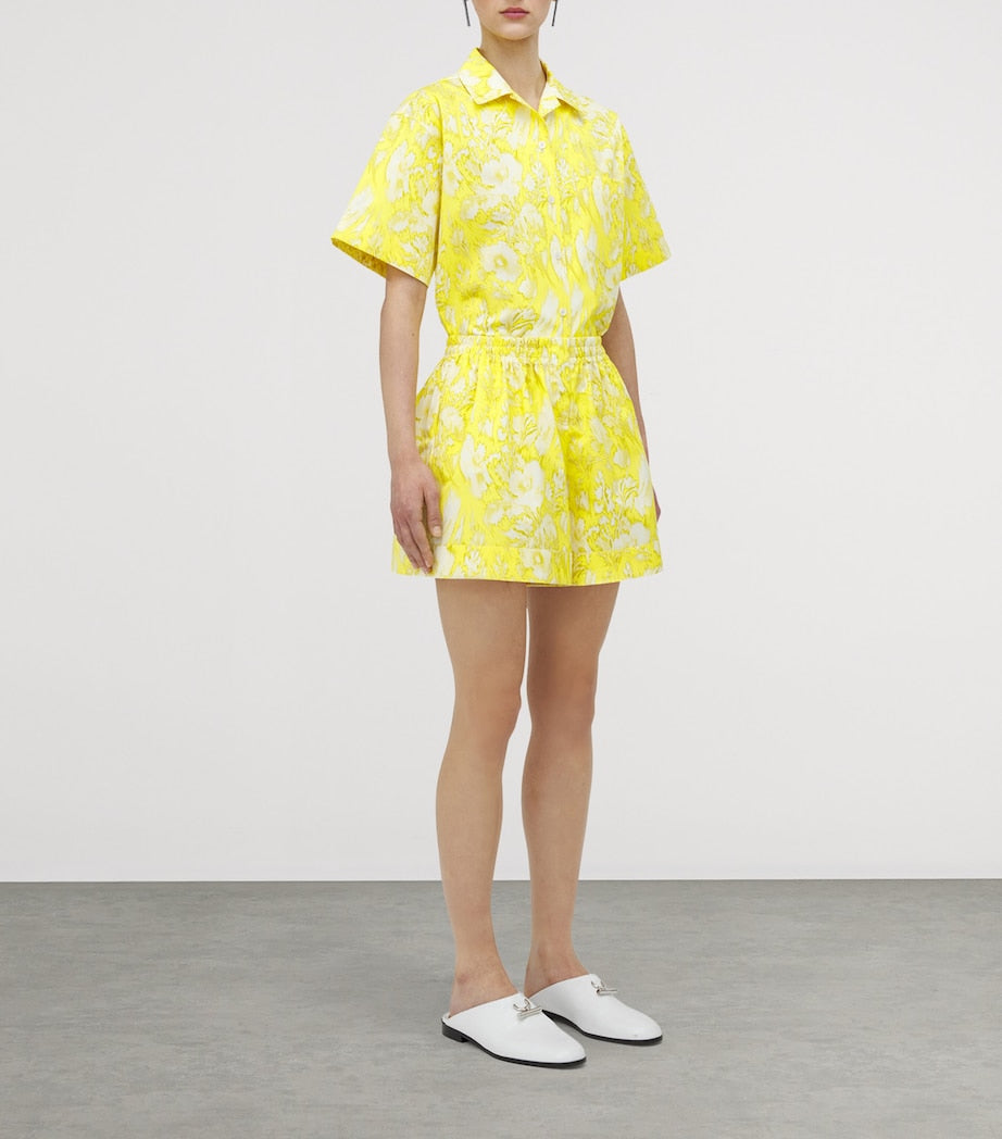 McQueen Gold Warped Floral Shorts