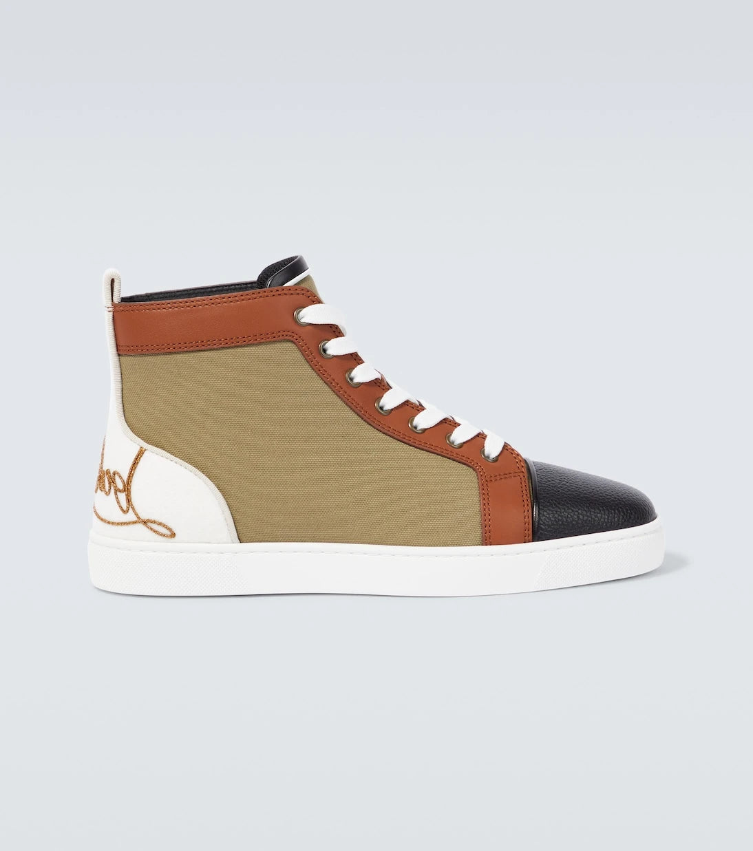 Christian Louboutin - Fun Louis leather-trimmed sneakers