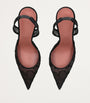 Amina Muaddi Black Lace Holli Slingback Heels 95