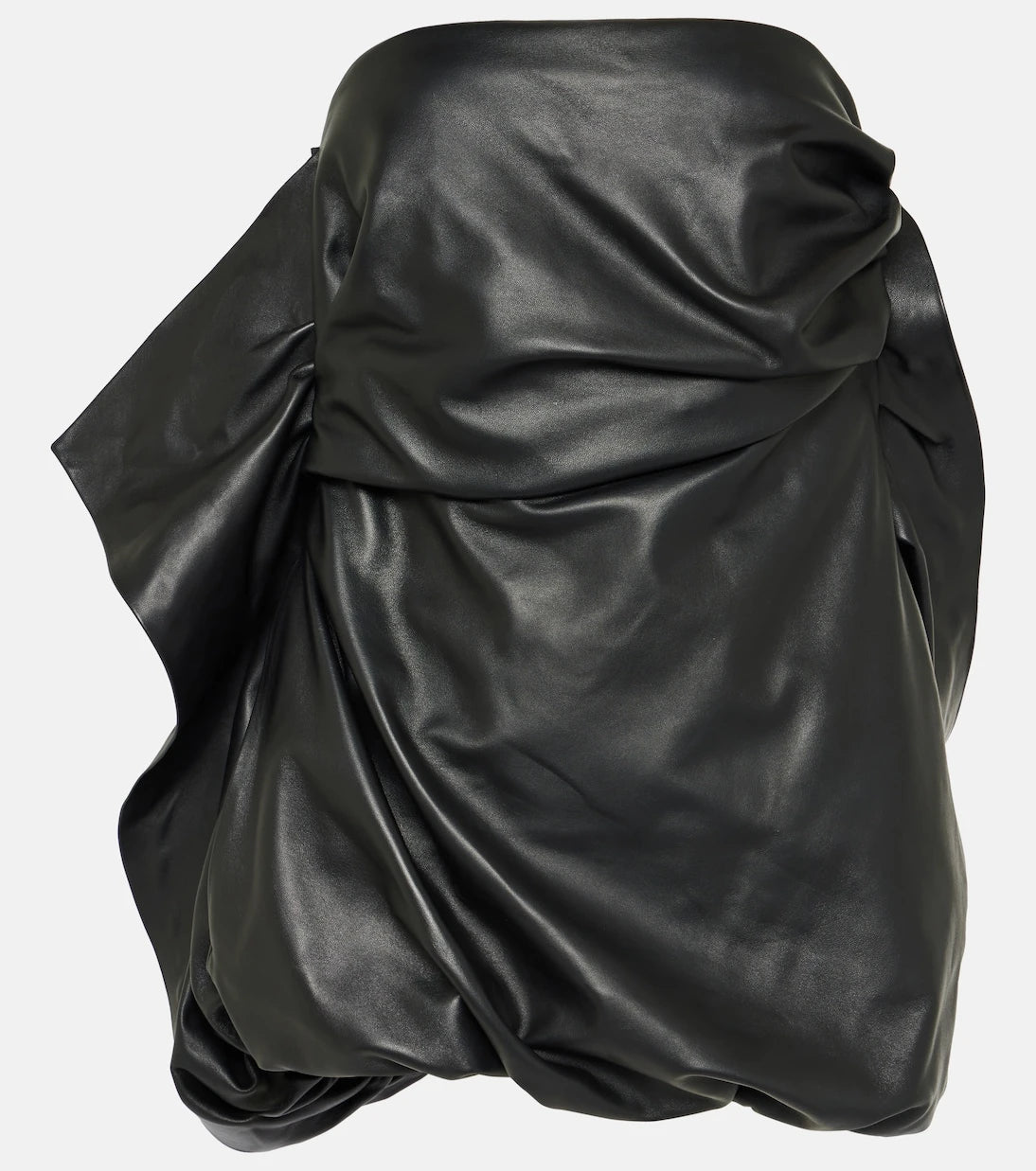 The Attico - Strapless leather minidress